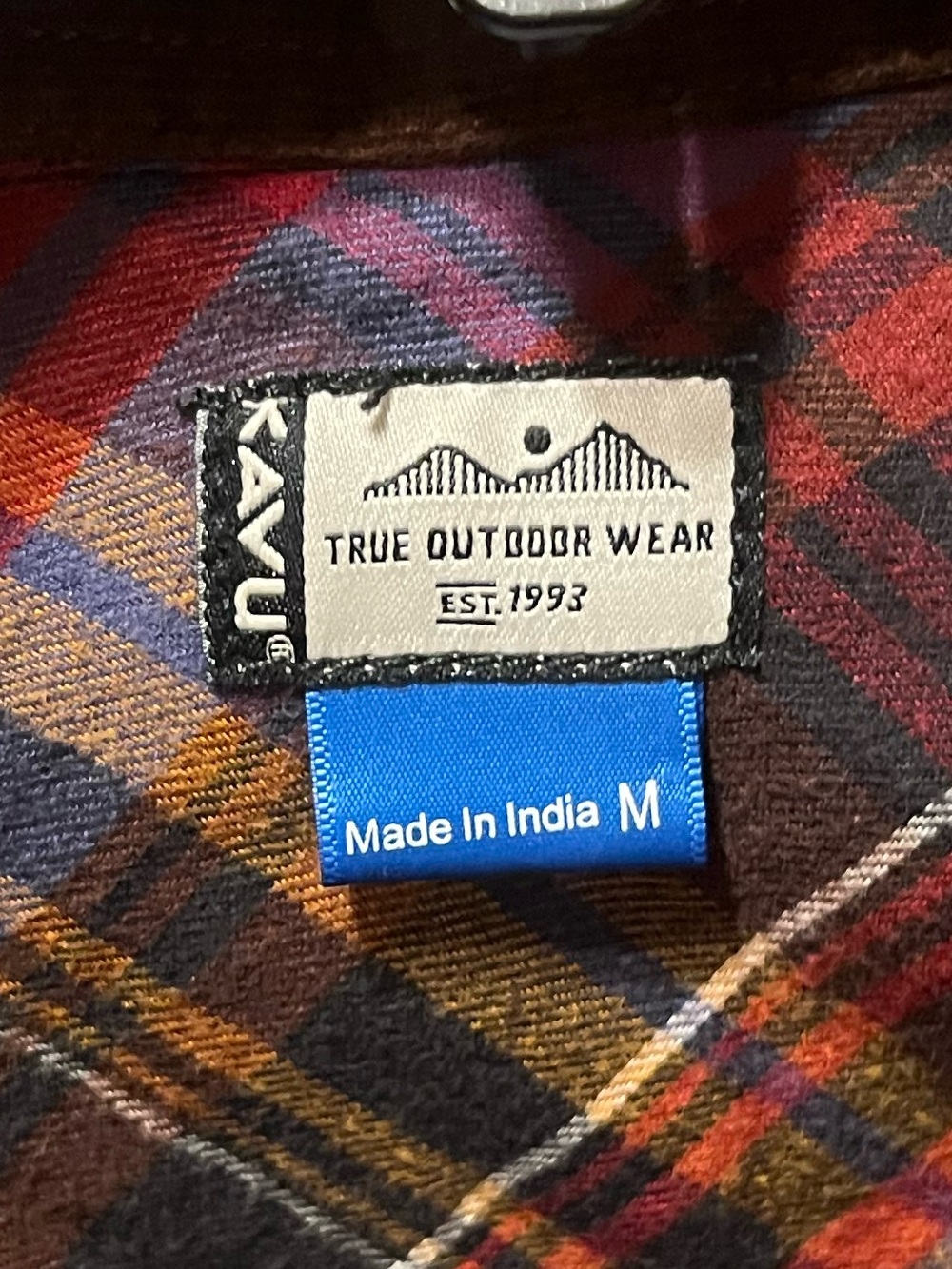 Kavu Vibrant Plaid Button-Front Flannel Shirt Dress with Corduroy Elbow Patches. - Picture 4 of 8